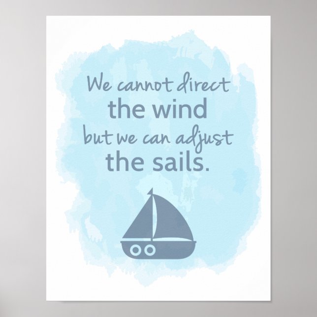 Poster Mots de sagesse Nautique Citation de bateau à voil (Devant)