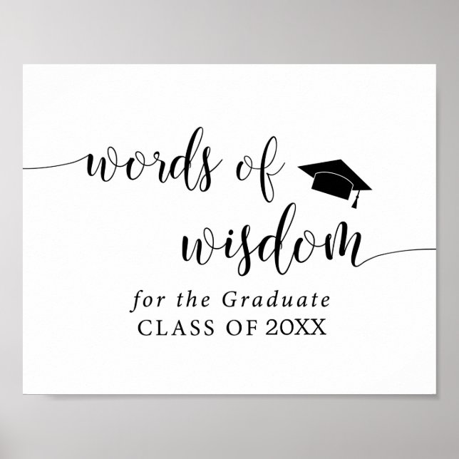 Poster Mots de sagesse pour les diplômés | Signe de diplô (Devant)