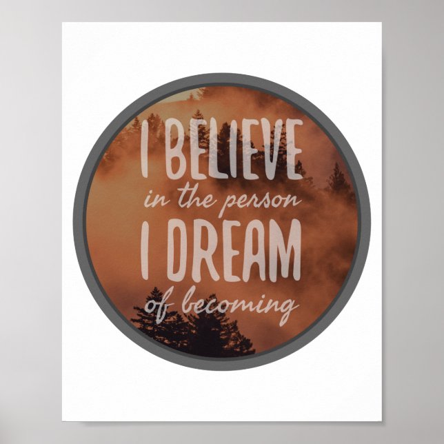 Poster mots d'inspiration matinale pour amour de soi (Devant)