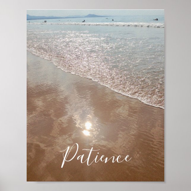 Poster Mots Inspirants Patience Surfers Plage (Devant)