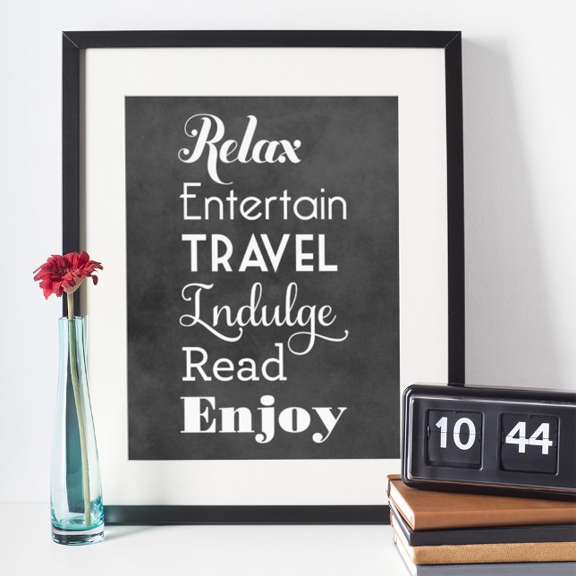 Poster Mots Inspiration de retraite | Typographie noire (Créateur téléchargé)