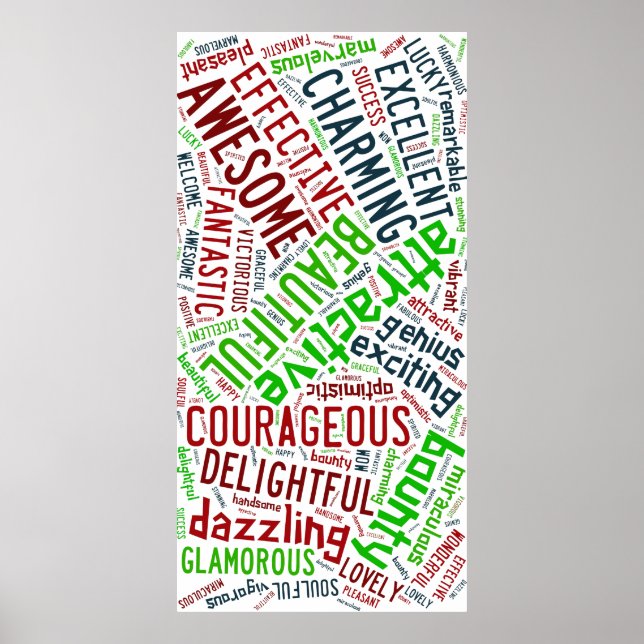 Poster Mots positifs (Devant)