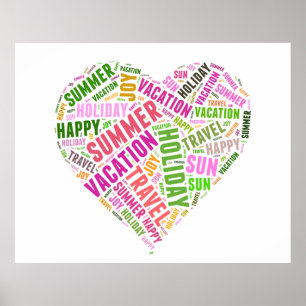 Poster Mots relatifs aux vacances