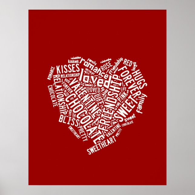 Poster Mots remplis au coeur (Devant)