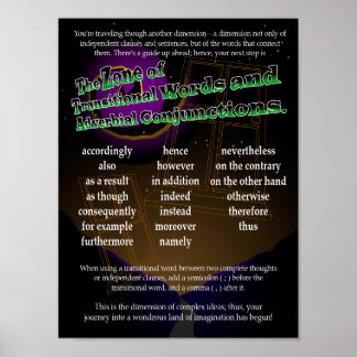 Poster Mots transitoires et conjonctions publicitaires
