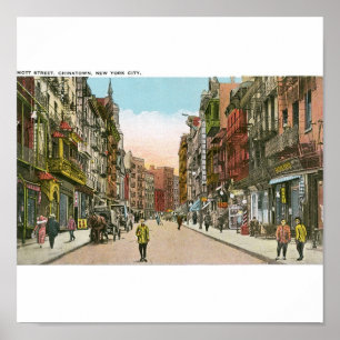 Poster Mott Street, CHINATOWN, New York (Vintage)