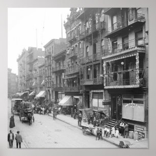 Poster Mott Street, New York, 1900