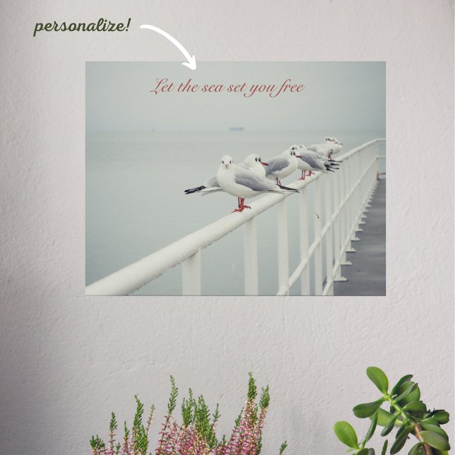 Poster Mouette blanche le jour d'hiver (Créateur téléchargé)