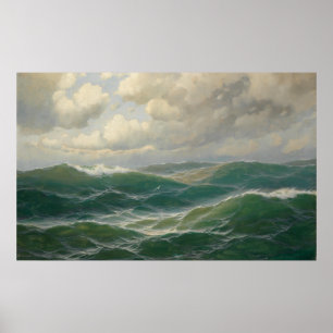 Poster Mouettes au-dessus des vagues par Max Jensen