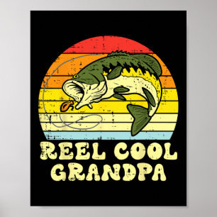 Poster Moulin à pêche Grand-père cool B Poisson Rétro Gra