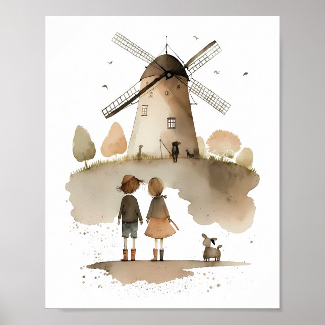 Poster Moulin à vent  (Devant)