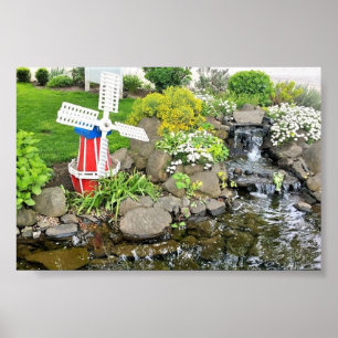 Poster Moulin à vent Jardin Décor