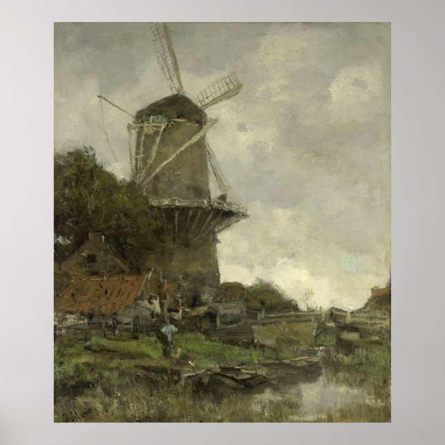 Poster Moulin néerlandais, Jacob Maris (Devant)
