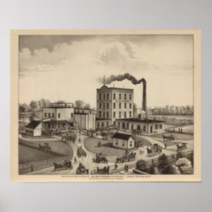 Poster Moulins de rouleau de Winfield, bois de Blissand,