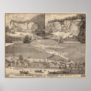 Poster Moulins et carrières de marbre italiens