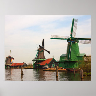 Poster Moulins Hollandais, Zaanse Schans.