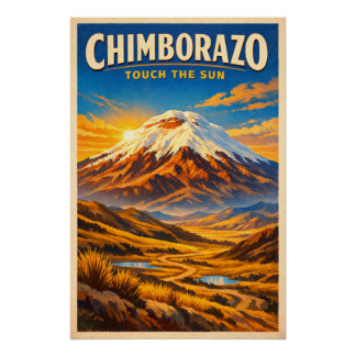Poster Mount Chimborazo, Ecuador, in a classic