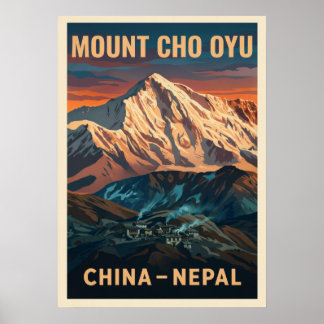Poster Mount Cho Oyu Nepal-China V02