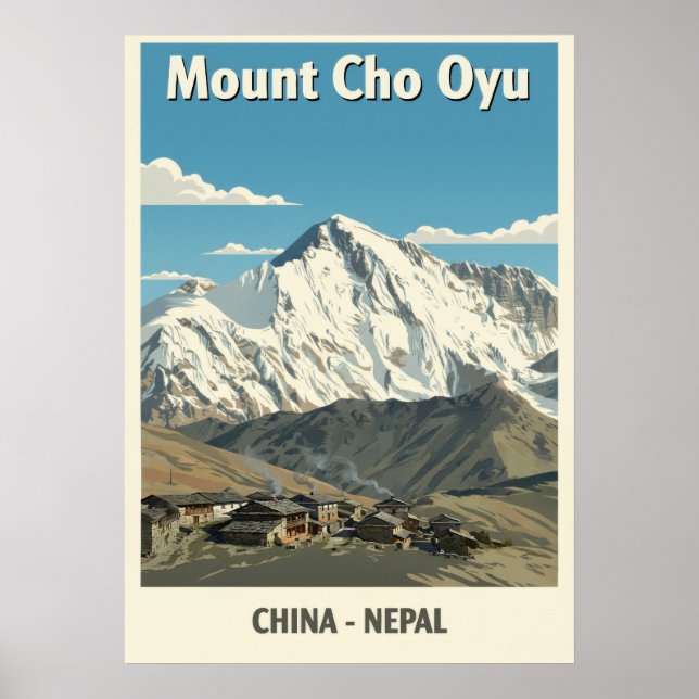 Poster Mount Cho Oyu Nepal-China V03 (Devant)