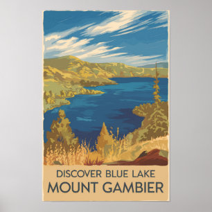 Poster Mount Gambier Australie Illustration Travel Art