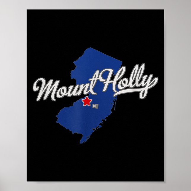 Poster Mount Holly New Jersey Nj Map  (Devant)