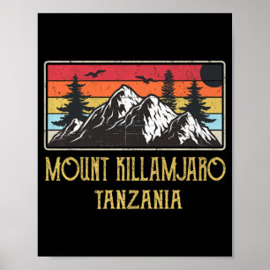 Poster Mount Kilimanjaro Tanzania Vintage Retro Climbing