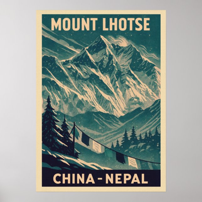 Poster Mount Lhotse Nepal-China V03 (Devant)