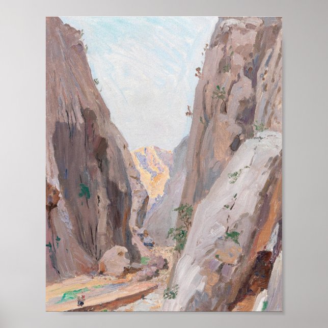 Poster Mountain Canyon Neutral Abstract Art Print (Devant)