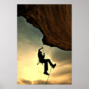 Poster Mountain climber beautiful scenery