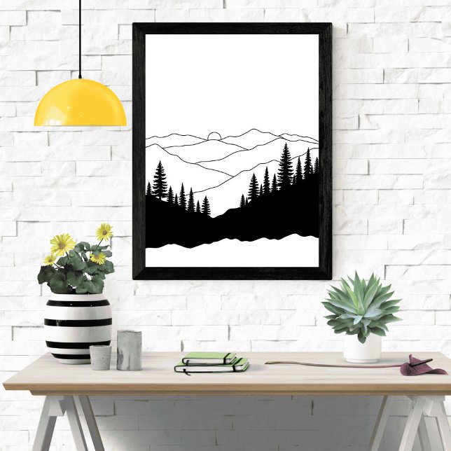 Poster Mountain Pine Silhouette (Créateur téléchargé)