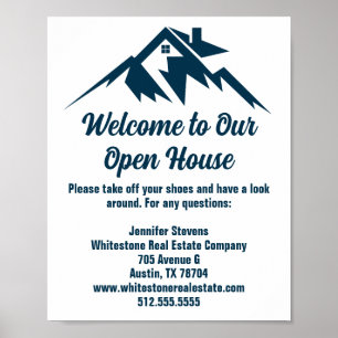 Poster Mountain Real Estate Company Custom Open House