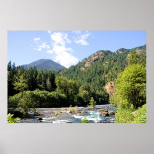 Poster Mountain River Print