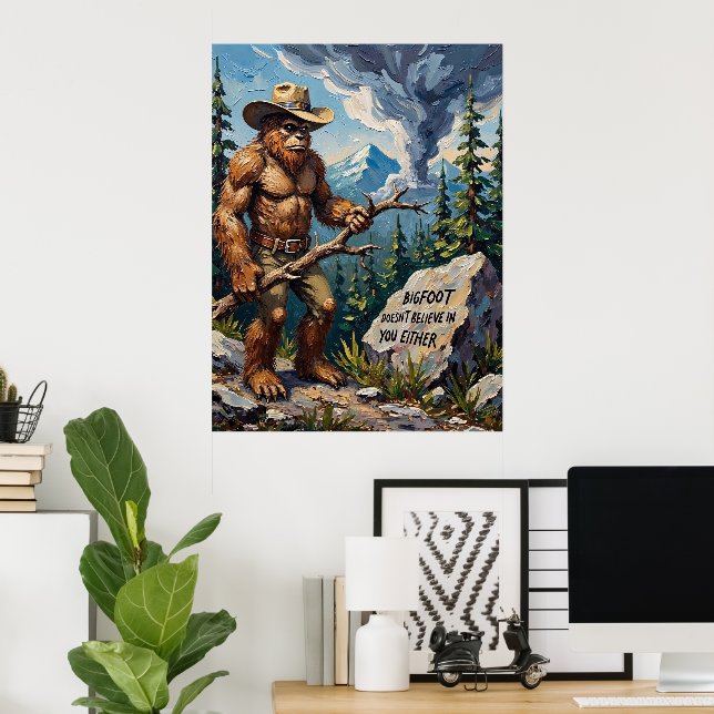 Poster Mountain Skeptic : La sagesse boisée de Bigfoot (Bureau à domicile)