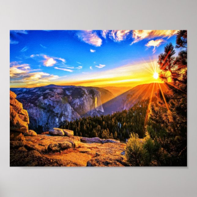 Poster Mountain Sunrise (Devant)