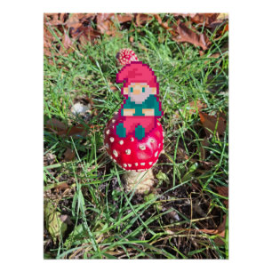 Poster Mouson rouge, nain de pixel, Pixel Art