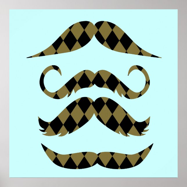 Poster Moustaches rétro (Devant)