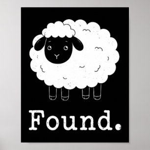 Poster Mouton minimaliste chrétien Psaume 23 Agneau trouv