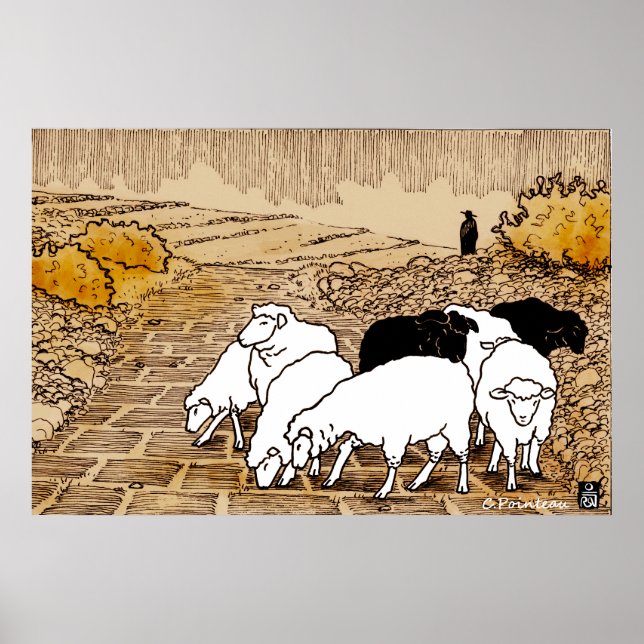 Poster Moutons À Pâturer (Devant)