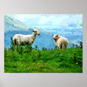 POSTER MOUTONS DE MONTAGNE