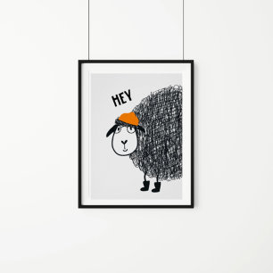 Poster Moutons Gribouillages Mignons Enfants