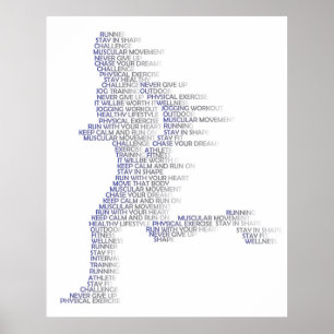 Poster Mouvement de l'homme courant avec vitesse dans le 