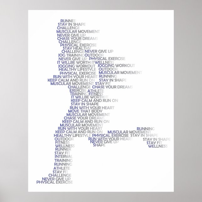 Poster Mouvement de l'homme courant avec vitesse dans le  (Devant)