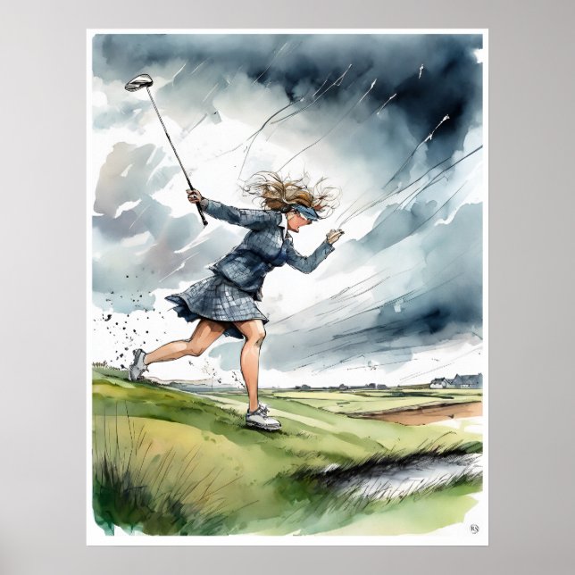 Poster Moving Day In Scotland - Golf Art Print (Devant)