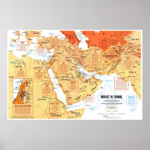 Poster " Moyen-Orient : 1980 Mideast à Turmoil...