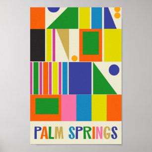 Poster Moyenne Siècle Moderne Ressorts Palm Springs color