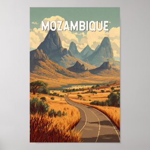 Poster Mozambique Illustration Voyage Art Vintage