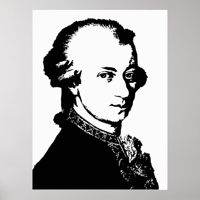 Poster Mozart Black and white vectoriel art (Devant)