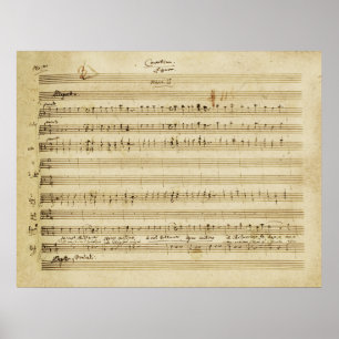 Poster Mozart Mariage de Figaro Manuscript Imprimer