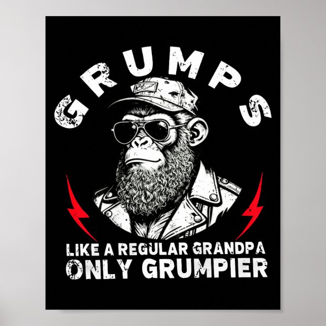 Poster Mps Like A Regular Grandpa Only Mer Monkey (on Bac (Devant)