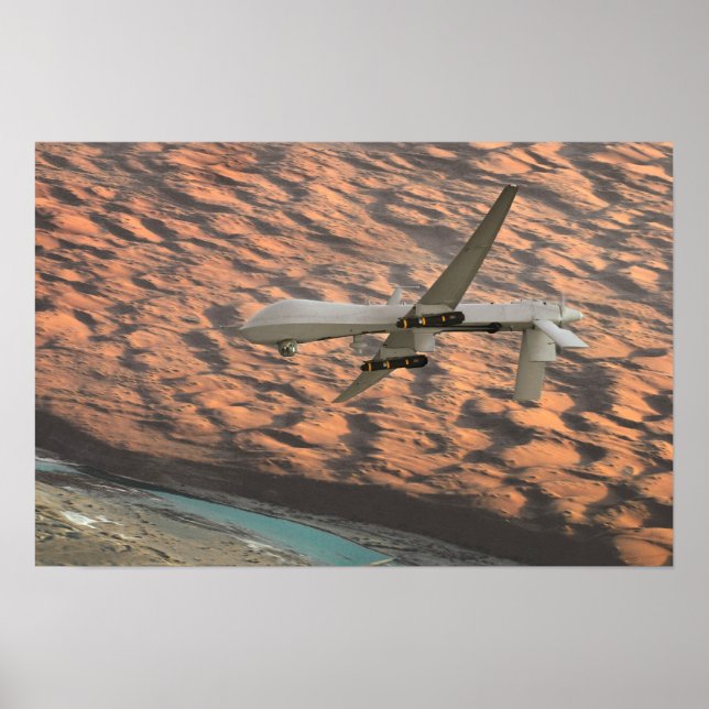 Poster MQ-1 Drone d'avion sans pilote Predator (Devant)